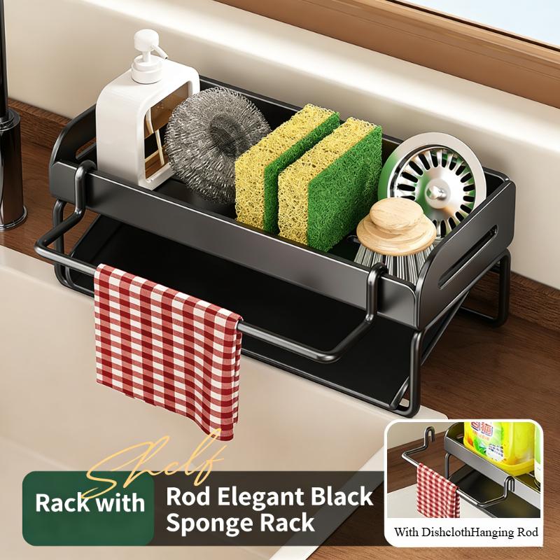 Household Carbon Steel Material Storage Rack, Kitchen Storage Rack, Sink Cloth Sponge Wipe Storage. High Load-bearing Capacity