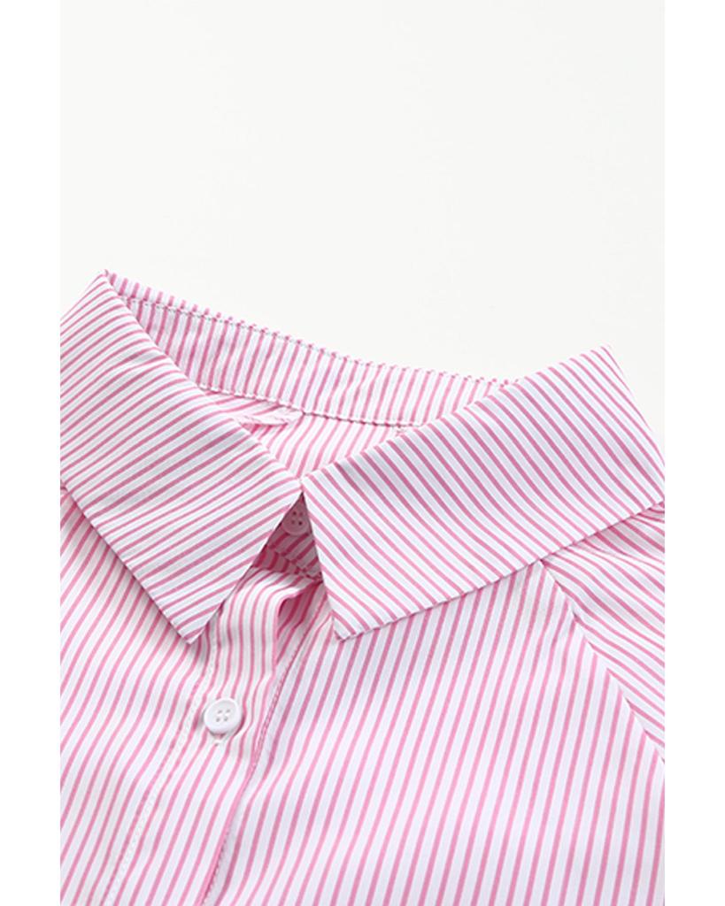 Azura Exchange Striped Boyfriend Shirt with Pocket