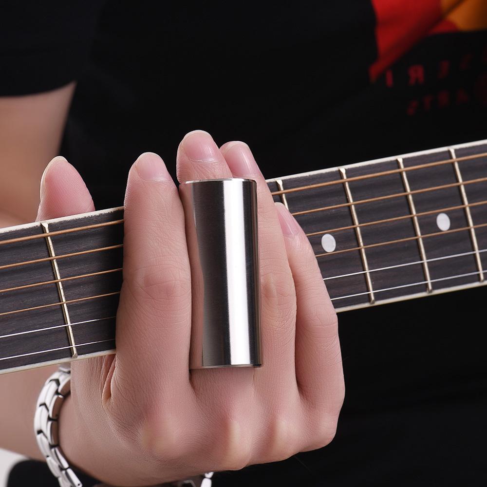 Guitar Slides Set Includes 3 Glass Slides (5.1cm  6cm  7cm) + 1 Stainless Steel Slide (6cm) + 4pcs Celluloid Thumb &