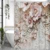 Pearl and Flower Shower Curtain, Bathroom Decorative Shower Curtain, Waterproof Shower Curtain with Hooks