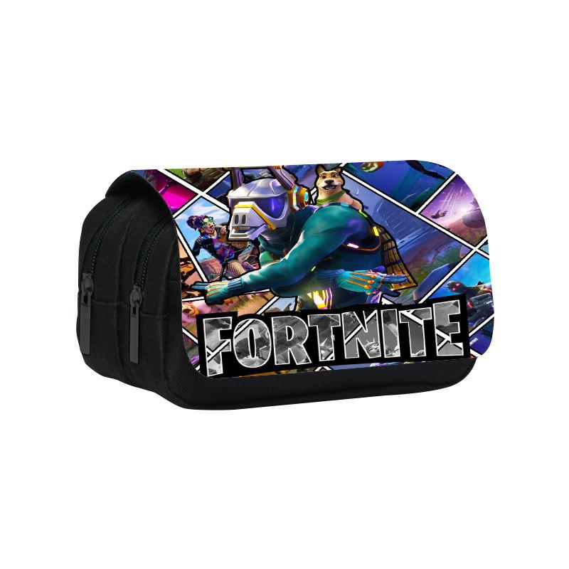Fortnite Pencil Case Double Layer Kids Storage Bag With Nylon Material For School Supplies