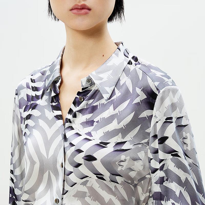 LESS 2025 Spring Silk Blend Long Sleeve Shirt