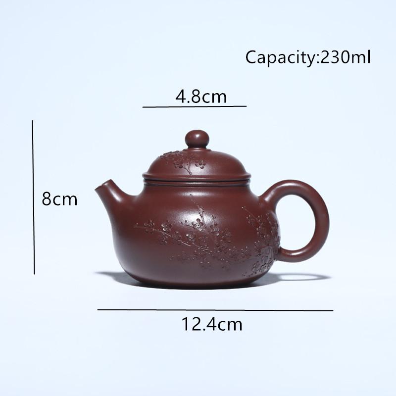Chinese Yixing Purple Clay Teapot Handmade Flowers Tea Pot Household Beauty Tea Infuser Kettle Raw Ore Zisha Tea Set 230ml