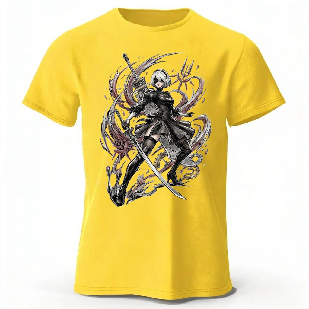 2026 New Neil Mechanical Era 2B Pure Cotton Short Sleeved Mens Summer Fashion Casual Loose Comfortable Plus Size Tshirt Top