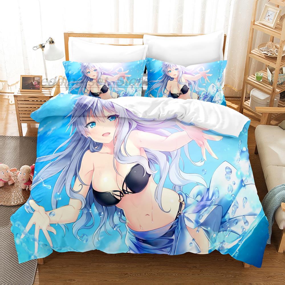 Bikini Anime Beauty Bedding Set Single Twin Full Queen King Size Bed Set Aldult Kid Bedroom Duvetcover Sets Europe And America