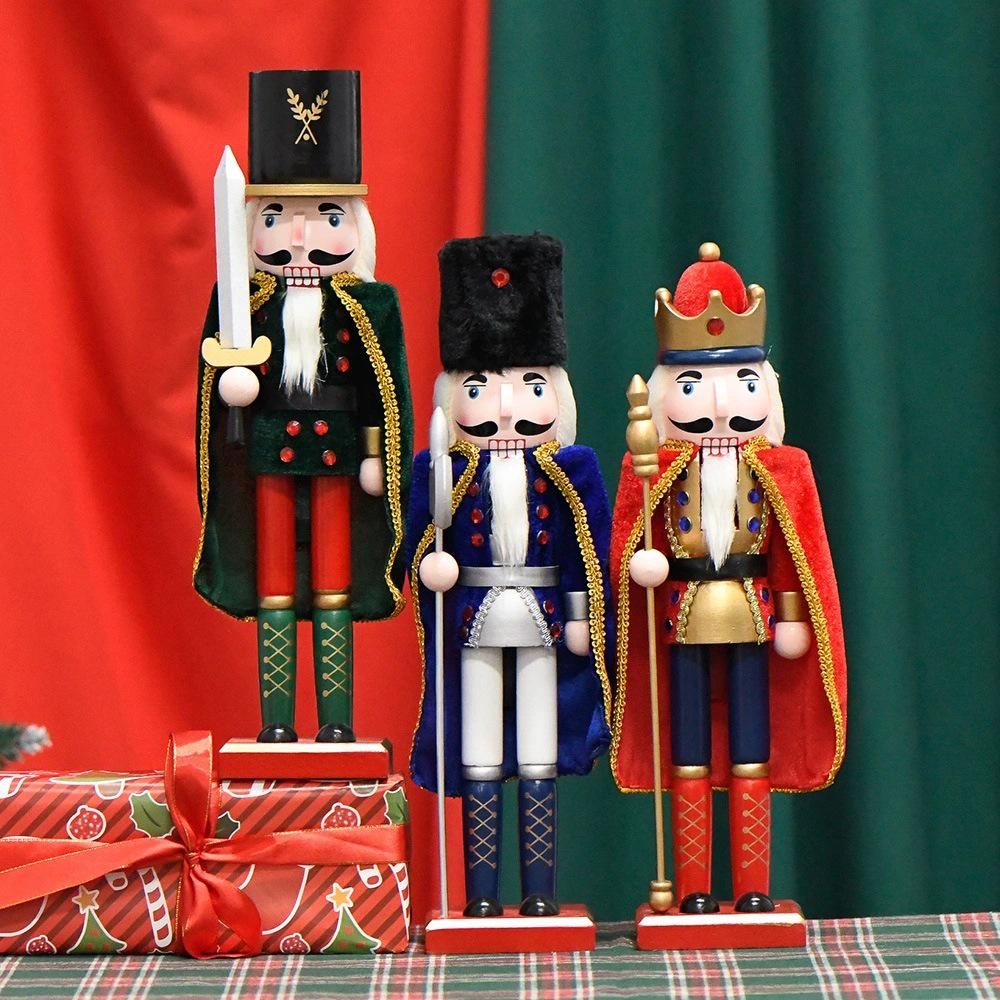 38CM Europäische Holz-Nussknacker-Marionette für Wohnzimmerdekoration