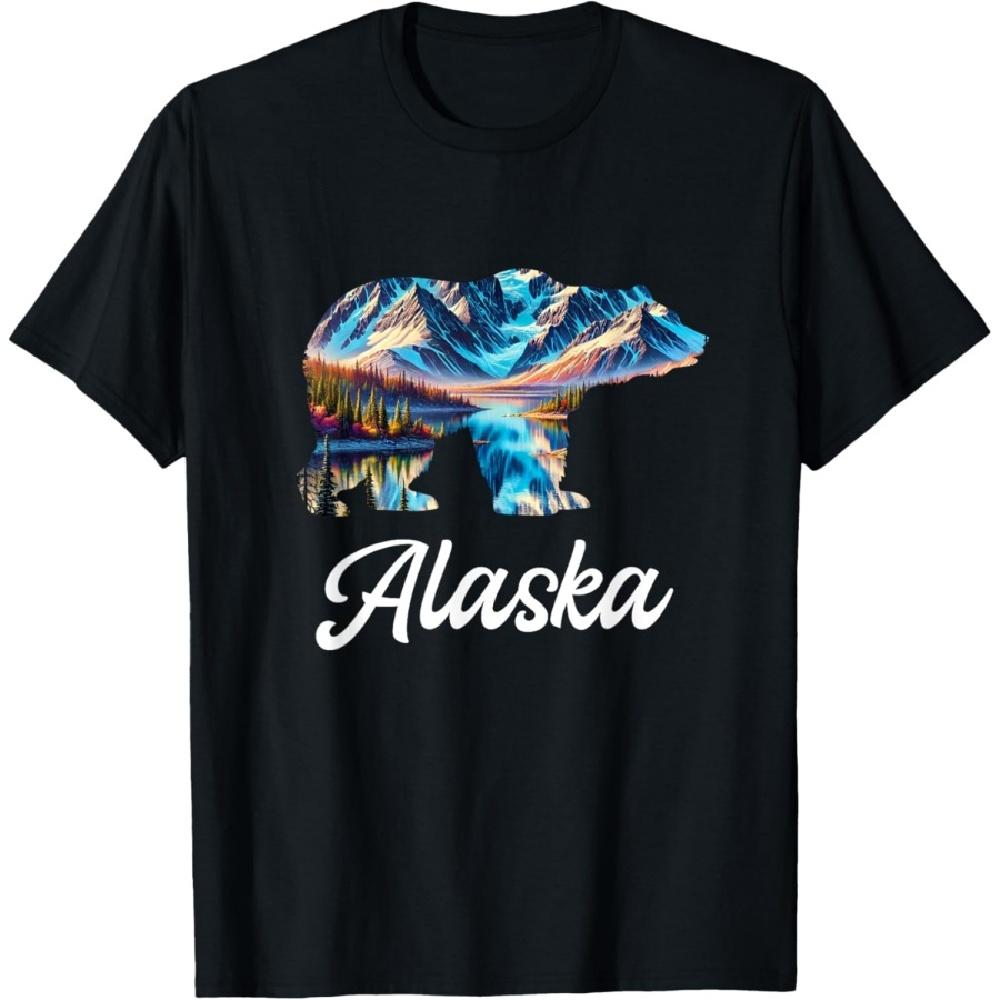 

Alaska Mountains Bear Alaskan Lover Souvenir Vacation Trip T-Shirt XXXXXL чёрный