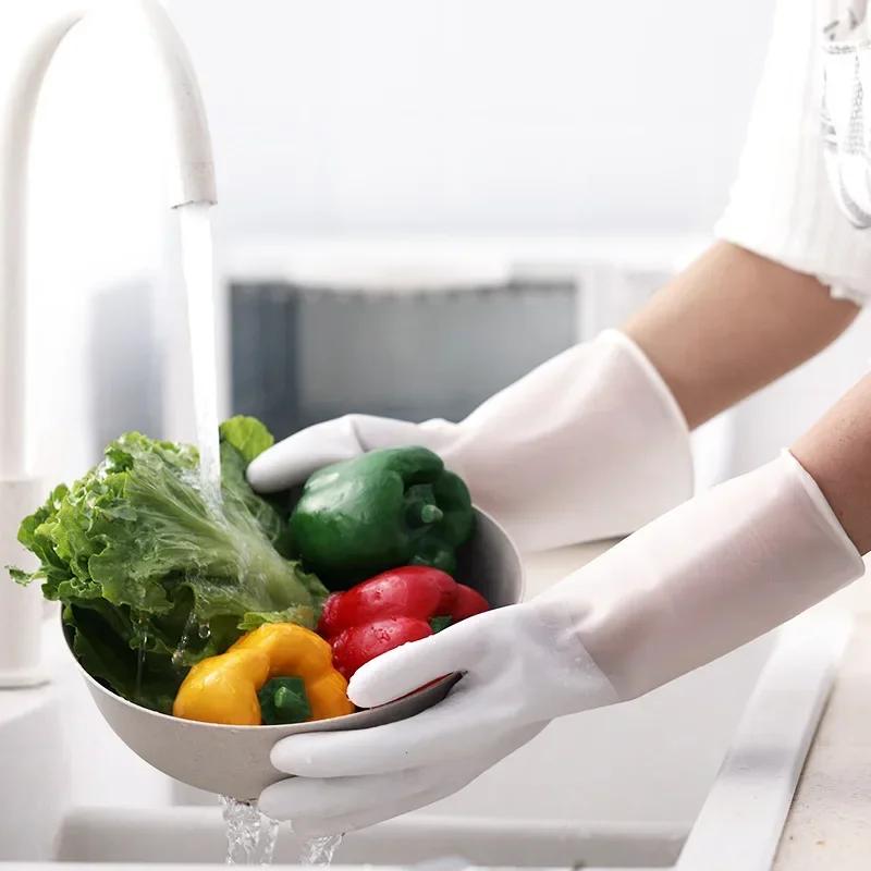 Silicone Rubber Dish Washing Gloves for Household Sponge Scrubber Comfortable Kitchen Tools Dishwashing Cleaning Gadgets