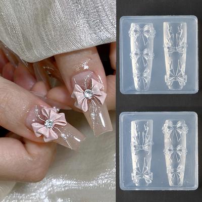 Silikonform für Nagelkunst, Schleife Bär Rose Dreidimensionale Nagelkunstwerkzeuge Schmuckform