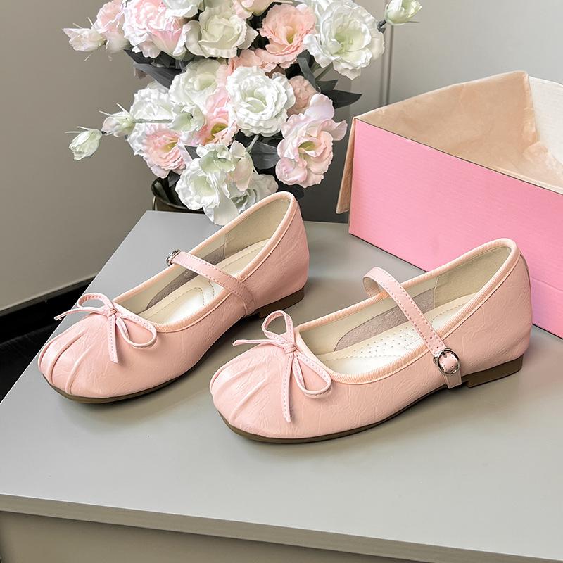 Small inner height increase bow Mary Jane shoes 2025 autumn new high-end soft-soled ballet single shoes women
