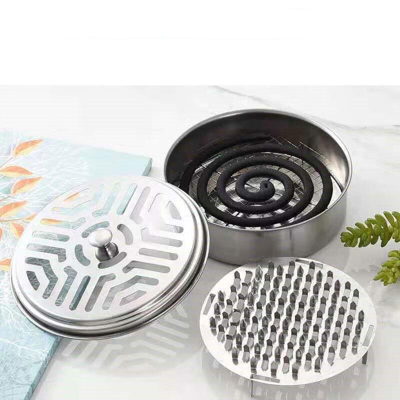 Portable Fireproof Mosquito Coil Holder with Lid