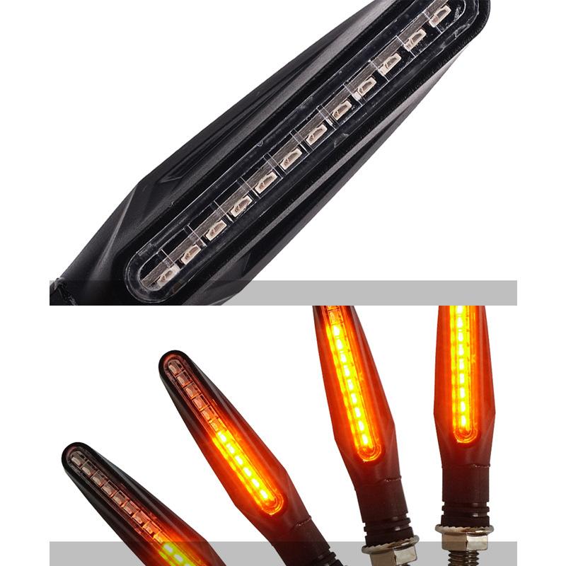Moto Led Flowing Water Blinker Bendable Flashing Signals Lamp Universal Motorcycle Turn Signal Light Built Relay 12V Flasher