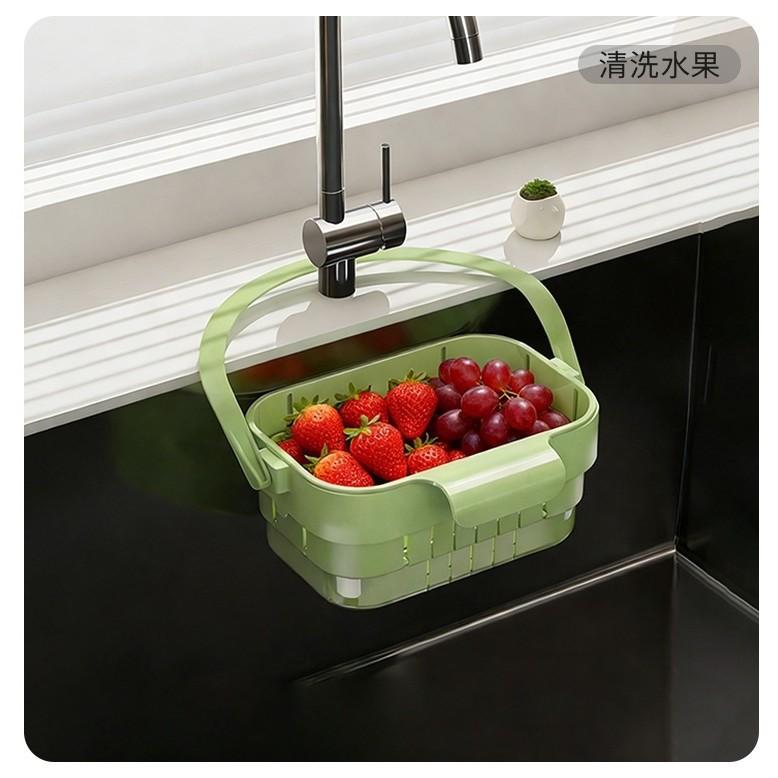 Hanging Sink Drain Basket, Kitchen Food Residue Filter Strainer for Fruit Vegetable Washing