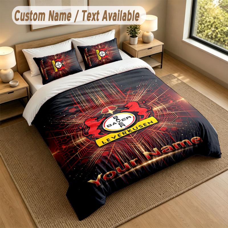 Bedding Set 1 Duvet Cover 2 Pillowcases Bayer Leverkusen Football Print Soft Bed Linen Bedroom Decor