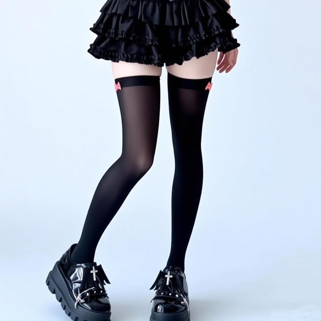 Women's Matte Bow Over-the-Knee Bavarian Festival Socks