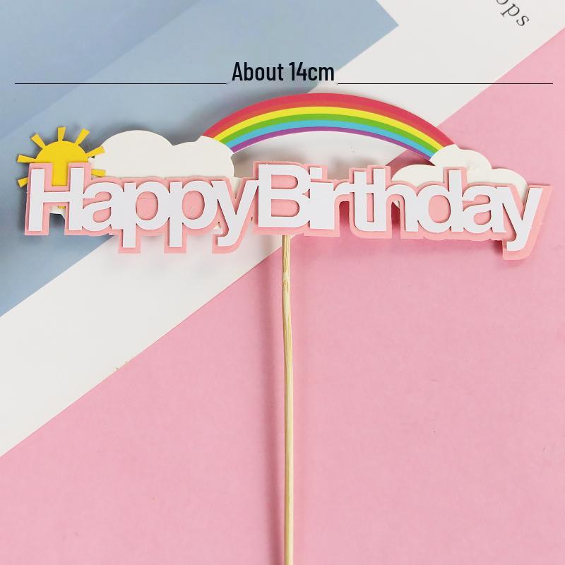 Rainbow Birthday Cake Toppers - Colorful Party Decorations & Dessert Table Accessories