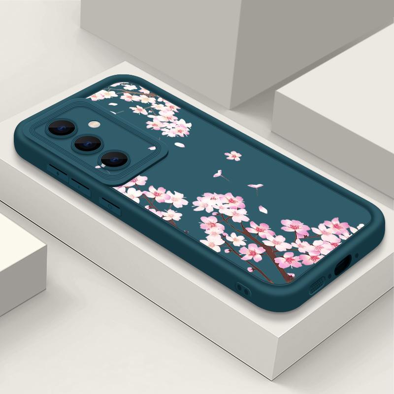 S26 Ultra Case Pink Peach Blossoms Floral Cover For Samsung Galaxy S25 S24 Ultra S23 Plus S22 S21 FE A54 A15 A35 A55 A16 A26 A36 A56 A17 A37 A57 5G