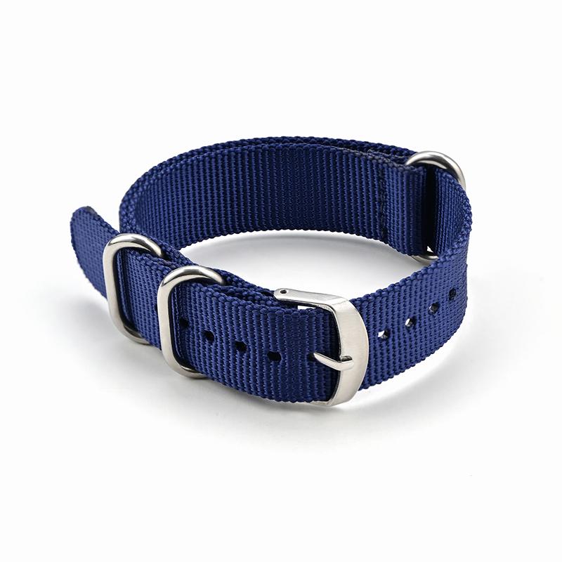 Nylon Watch Strap Replacement Strap with Silver Stainless Steel Buckle for Men's Watch 20mm/22mm/24mm Watch Bands
