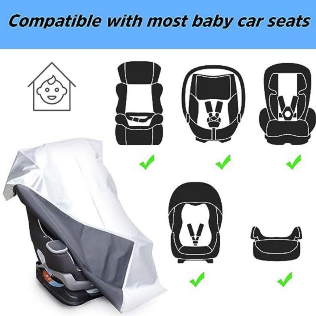 Baby Carseat Cover Car Seat Heat Shield Breathable Shield Dustproof Protector For Vehicle Road Trip Heat Blocking Travel Hot