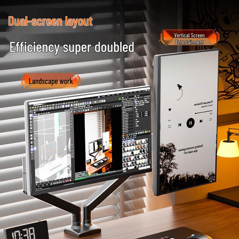 Dual Monitor and Laptop Column Mount Arm