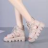 Fashion New 2025 New Help Cool Boots Women's Breathable Summer Thick-soled Non-slip Muffin Bottom Roman Flat Sandals Women