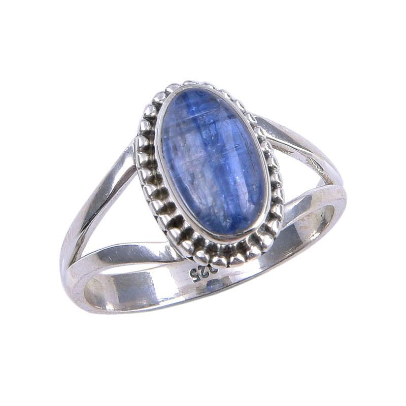 Naturlig kyanit ädelsten handgjord 925 sterling silver smycken ring storlek 7.5 Z3Y37