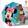 Minnie Mouse, Floral Background Automatic Opening and Closing Umbrella, Compact Travel Umbrella, Lightweight and Portable, Suitable for Beac