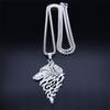 Wolf Head Head Pendant Necklace Stainless Steel Chain Choker for Men and Women Party Jewelry Cultural Event Accessory