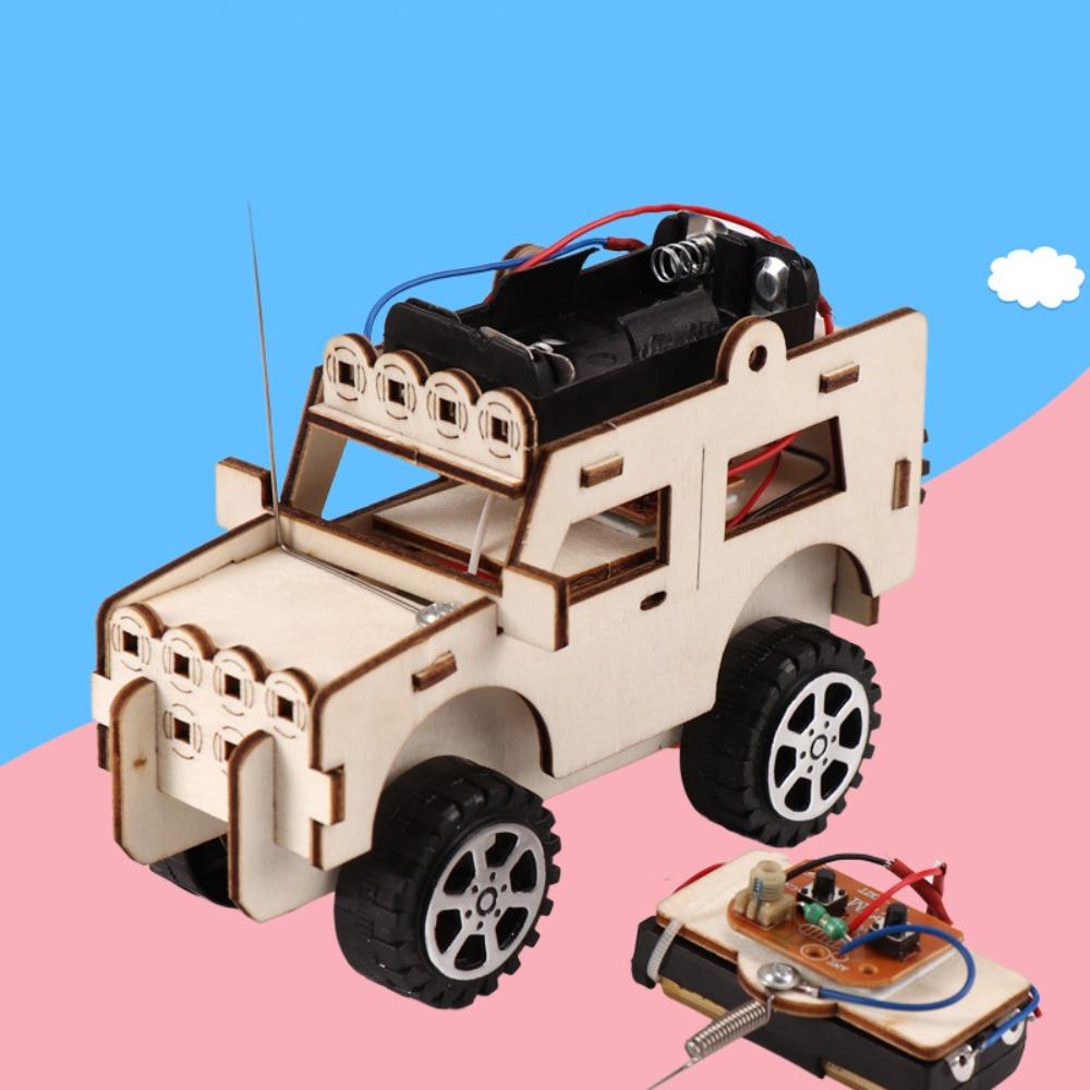 Wood Color Wooden Car Toy 3D Assemble RC Cars New DIY Boat Car Model
