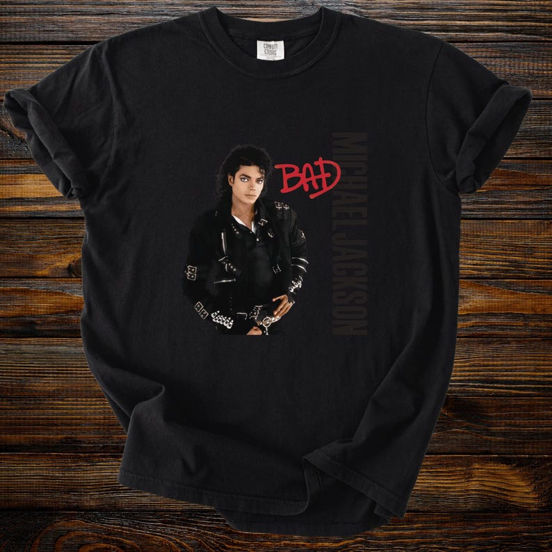 Унисекс футболка Michael Jackson Bad Comfort Colors, Винтажная футболка с графикой MJ, Унисекс футболка Музыкальный король поп-музыки 80-х XXL