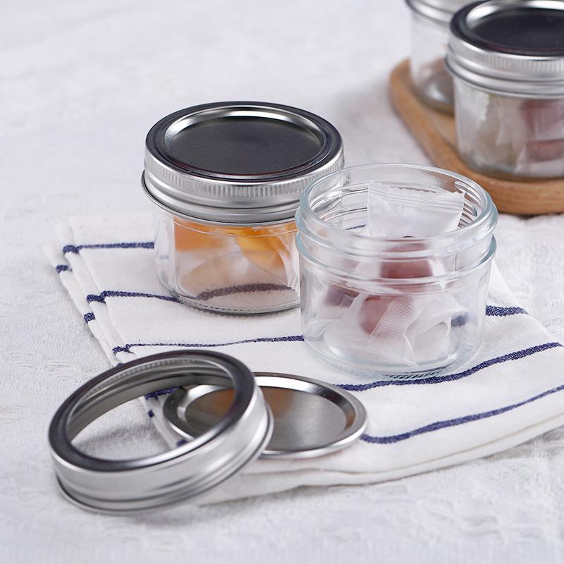 Weithals Mason Jar Weißblechdeckel - Runde Metalldichtungsdeckel mit Eisenringen