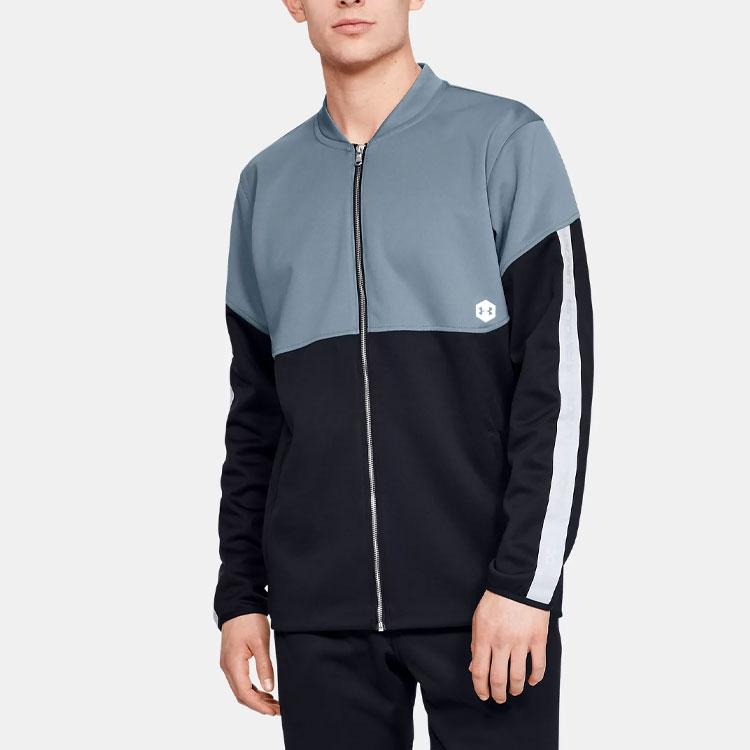 Under Armour Recover Training Color Block Jacket Men jackets Gray Blue 1344135-013