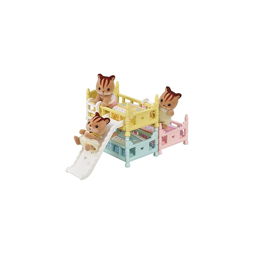 Sylvanian Families EPOCH Baby Triple Bunk Bed ST Mark Certified Toy Dollhouse for Ages 3 and Up