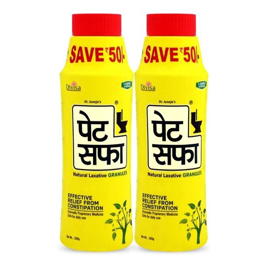 

Pet Saffa Granules | Natural Laxative | Constipation Relief | Relief from disgetive problems like Acidity, Gas & Bloating - 200g (Pack of 2)