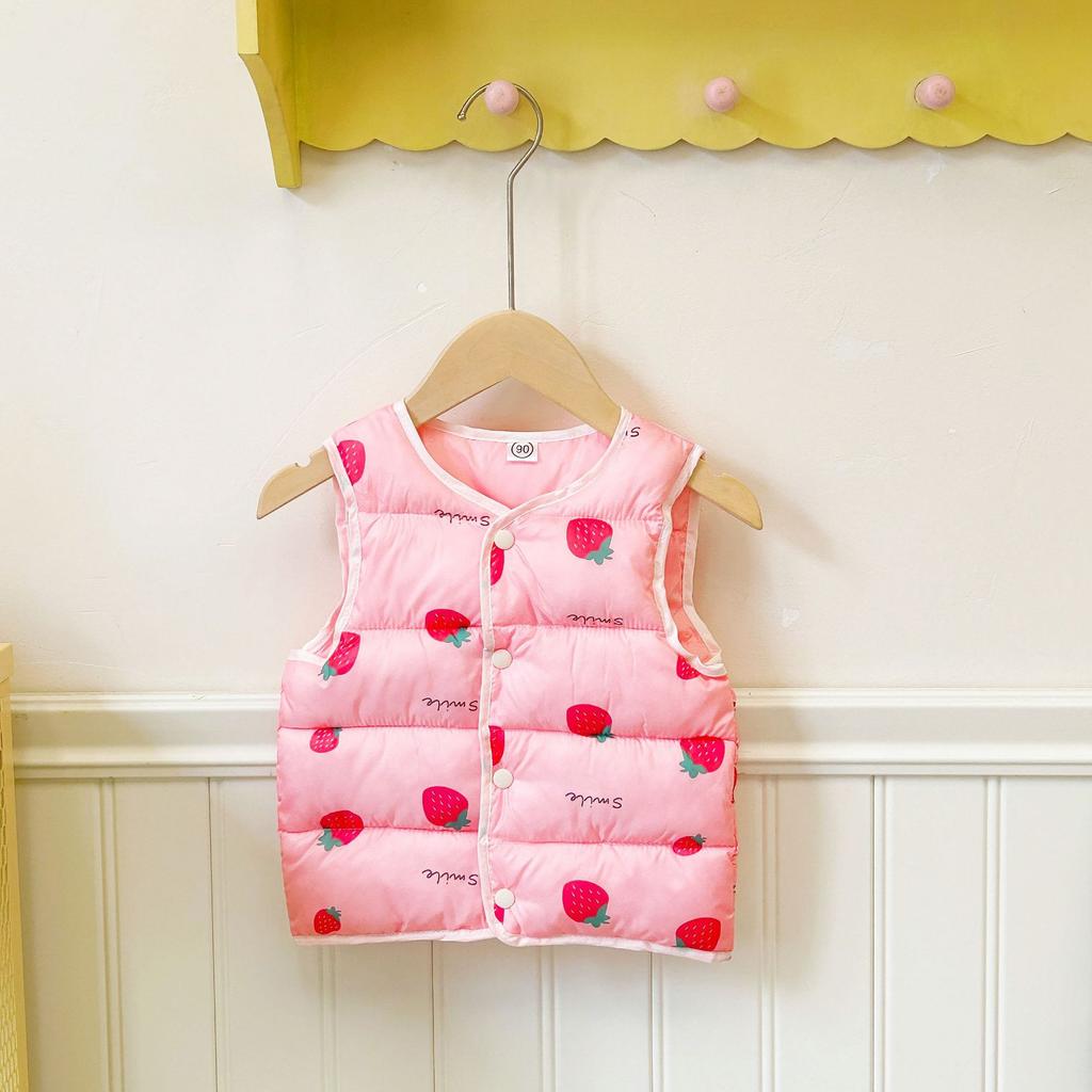Baby Autumn and Winter Quilted Vest Jacket for Boys and Girls Sleeveless Coats for 1 2 3 4 5 6 Years Children Clothes