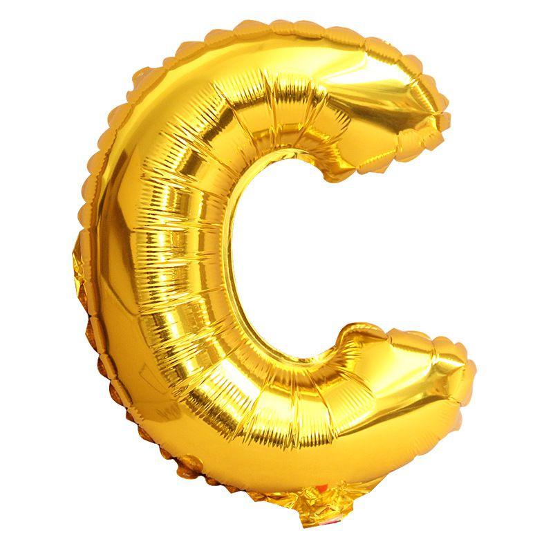 Elegant Gold Silver 16" Foil Letter Number Balloons For Birthday Party Decor