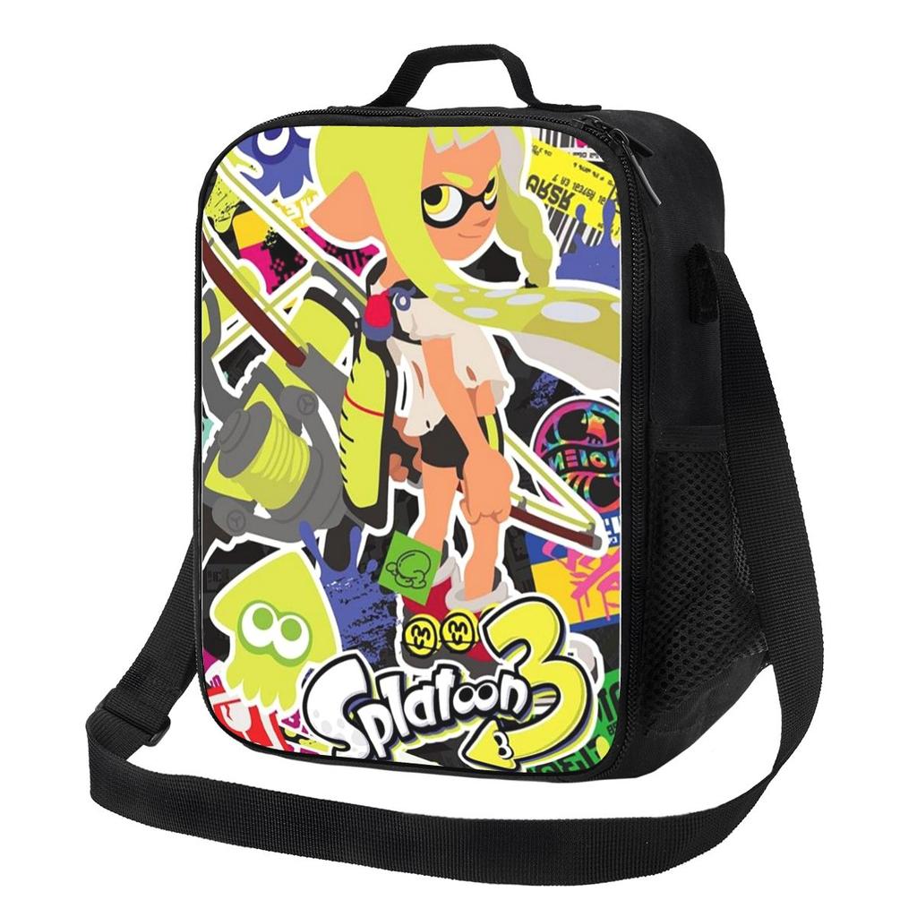 Cartoon Popular Splatoon Game Insulated Lunch Bag Bento Storage Food Boxes Portable Container Cooler Thermal Lunch Box Tote