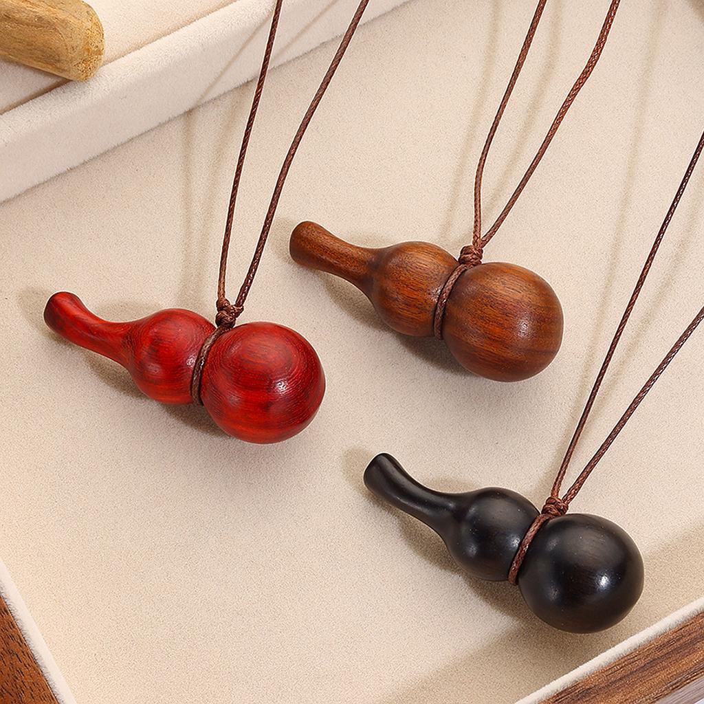 Necklace for Women Accessories Vintage Wooden Gourd Pendant Long New Chinese Necklace Female Simple Versatile Sweater Chain Elegant Necklace
