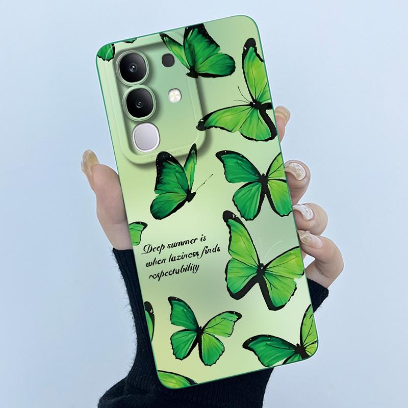 For Vivo Y29 4G Phone Case Fashion Simplicity Oil Painting Flower Soft Liquid Silicone Shell Back Cover For Vivo Y 29 4G Fundas