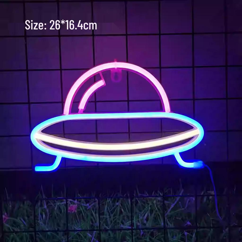 LED Neon Butterfly & Planet Wall Light - Decorative E-sports, Bar, and Photo Prop Night Light