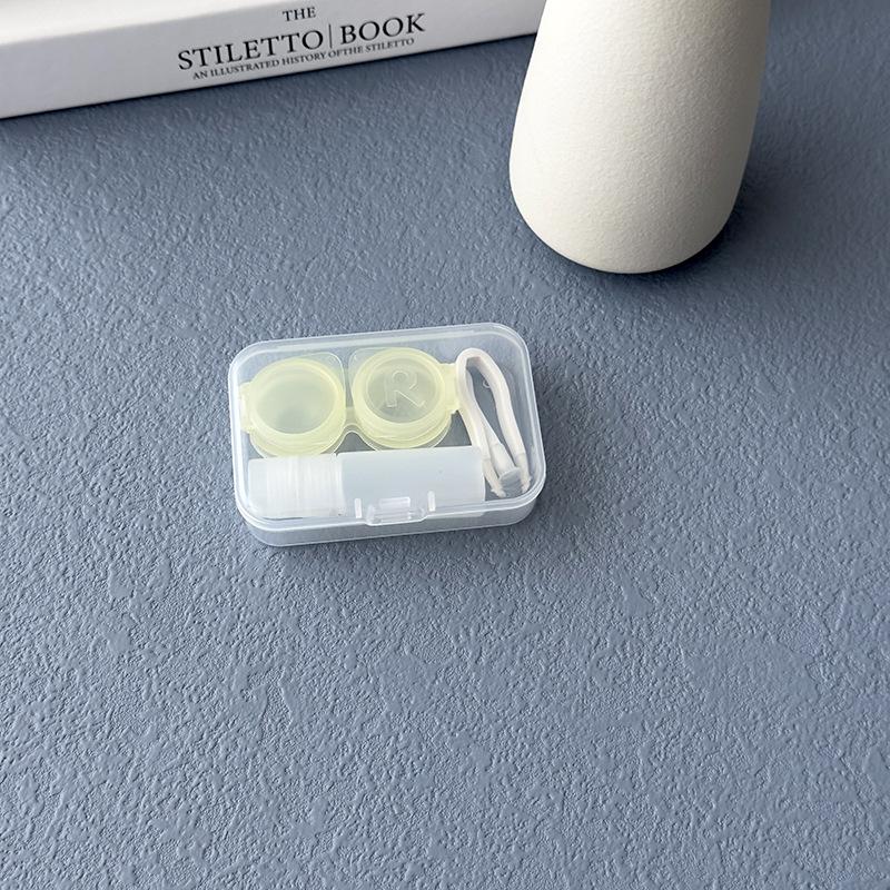 Candy Color Contact Lens Case Portable Transparent Travel Lens Container with Tweezers