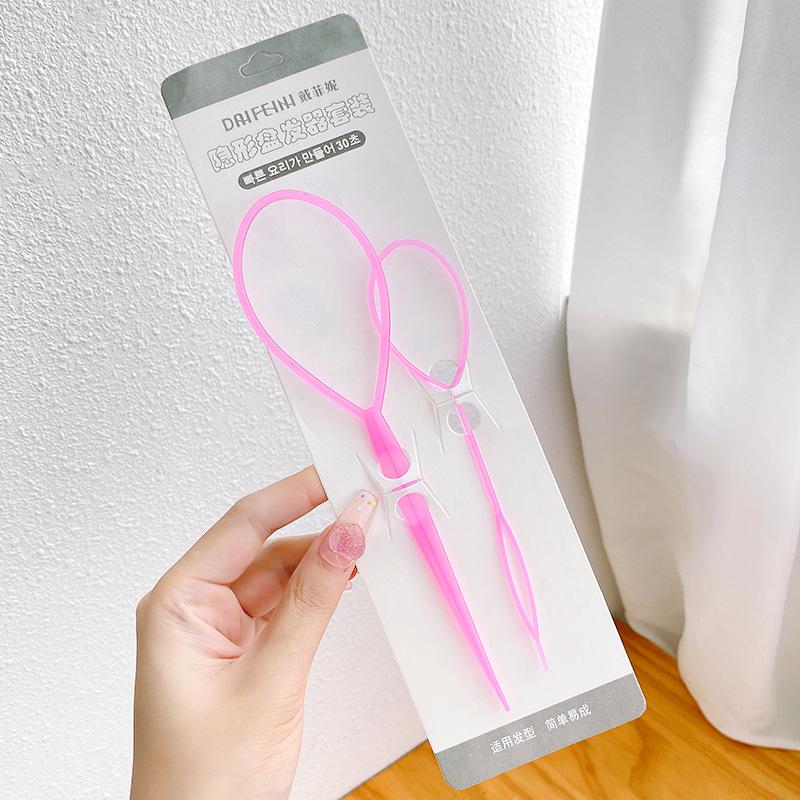 Children's Hair Updo Tools: Braiding Needle & Ponytail Threader for Girls