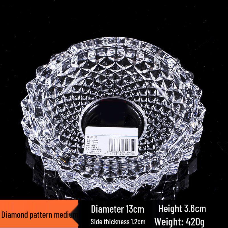 Buy One Get Two: Large Crystal Glass Ashtray for Home, Bedside, or Bar