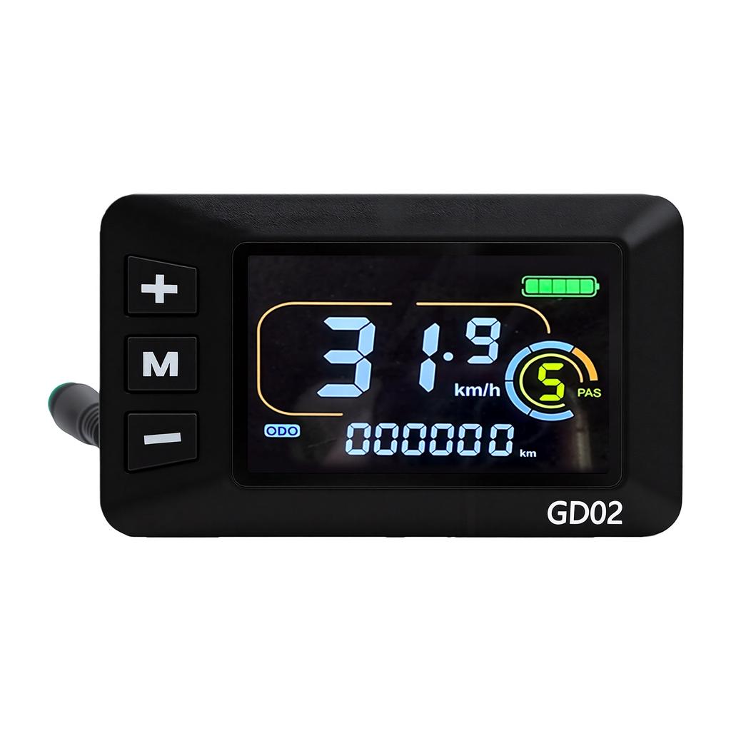 GD02 Bike LCD Display Meter High Definition Universal Electric Bike Control Panel with 5 Pin Water Proof Connector