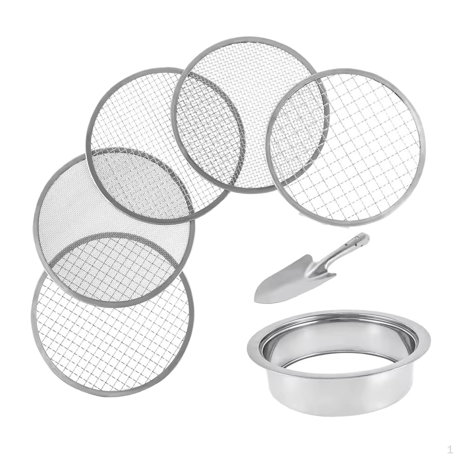 

Set Stainless Steel Sifter Versatile Replacement Mesh Screen Garden Spade for Bonsai Topsoil Rocks