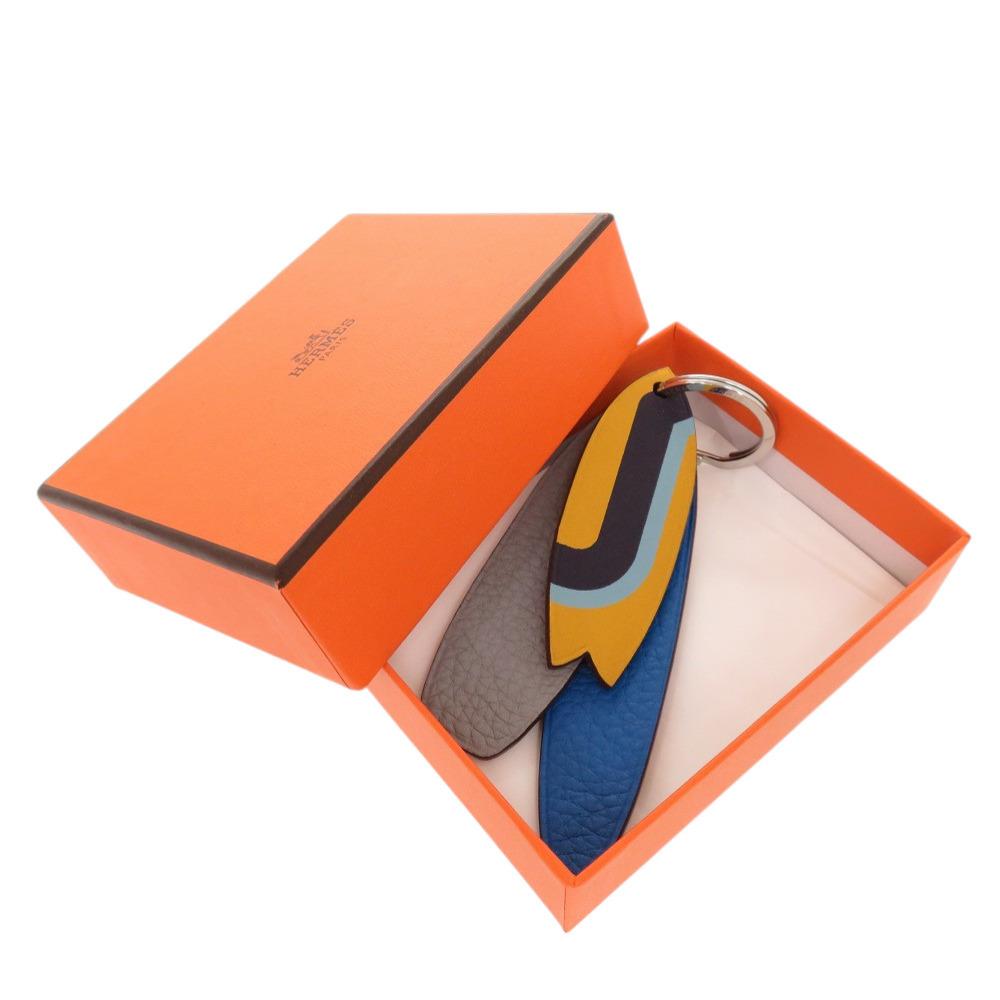 Used AUTHENTIC HERMES 3 Surf Surfboard Petit HKey Holder blue/gray Togo/Vo Swift