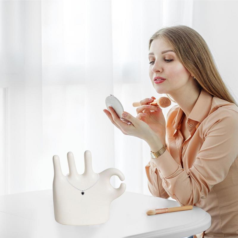Ok Finger Statue Cute Cartoon Hand Gesture Statue Ring Stand 15cm/5.8inch Hand Gesture Sculpture Ring Holder Cartoon Cute