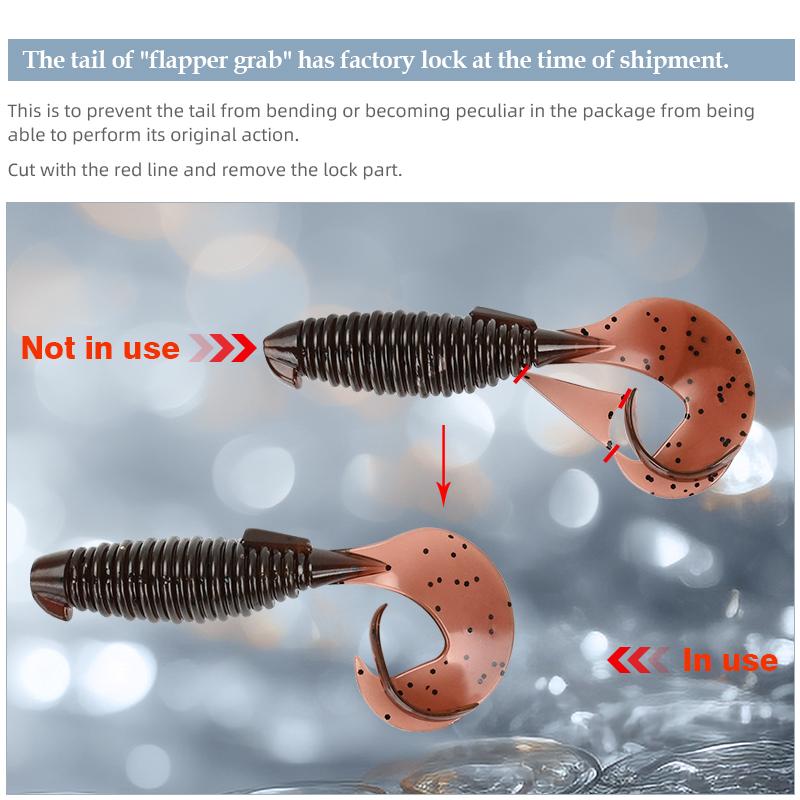 Bait Soft 77mm Meredith Flapper 6g 10pcs Offset Hook Guide Turbulence Tail Pike Perch Jxc08