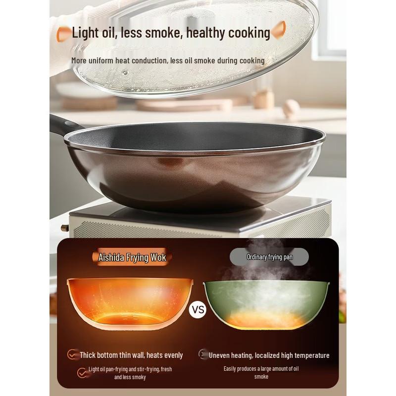 ASD 28cm Non-Stick Flat-Bottom Wok