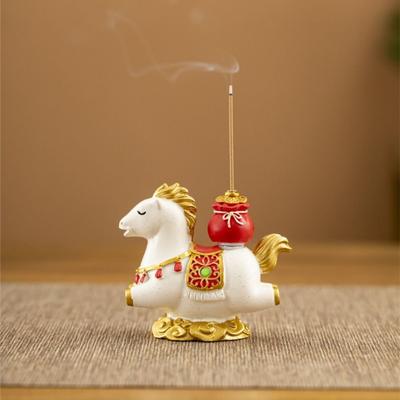 Funny Zodiac Pony Incense Burner Pony Shape 2026 Horse Year Indoor Incense Burner Resin New Year Ornamental Incense Stick Holder
